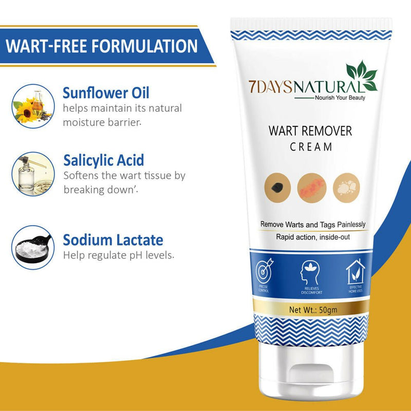 7 Days Natural Wart Remover Cream with AHA- BHA