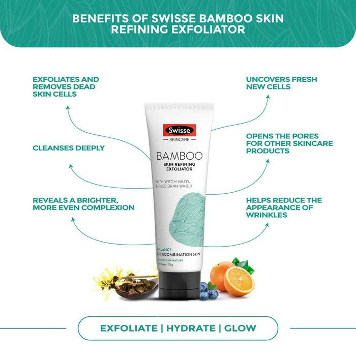 Swisse Skincare Bamboo Skin Refining Exfoliator With Witch Hazel & Rice Bran Water