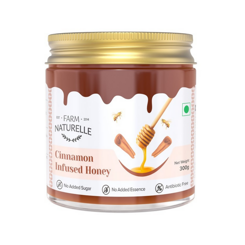 Farm Naturelle Cinnamon Infused Honey - 100% Pure and Natural