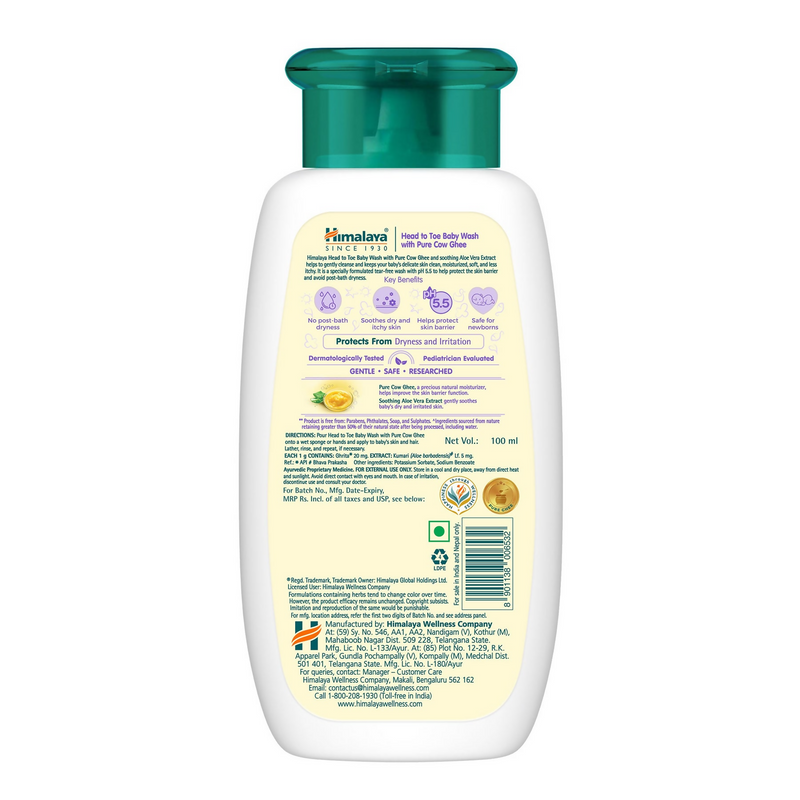 Himalaya Herbals Head to Toe Baby Wash with Pure Cow Ghee
