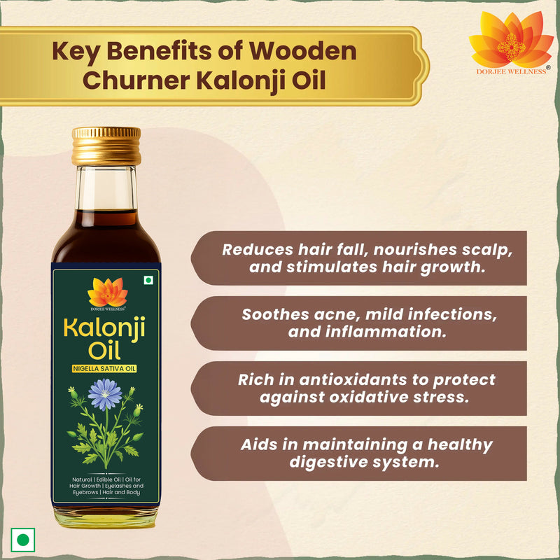 Dorjee Wellness Wood Pressed Kalonji (Black Seed) Oil