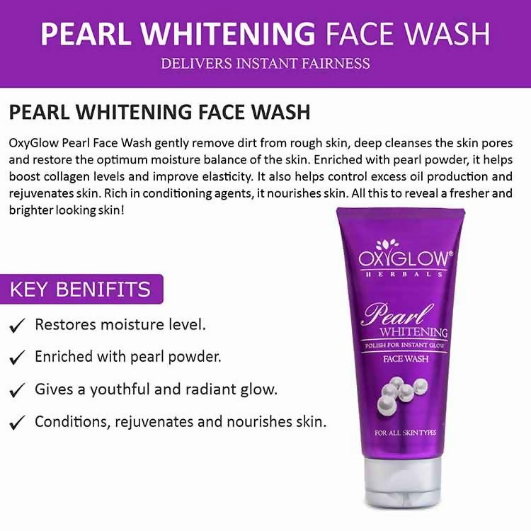 Oxyglow Herbals Pearl Whitening Face Wash