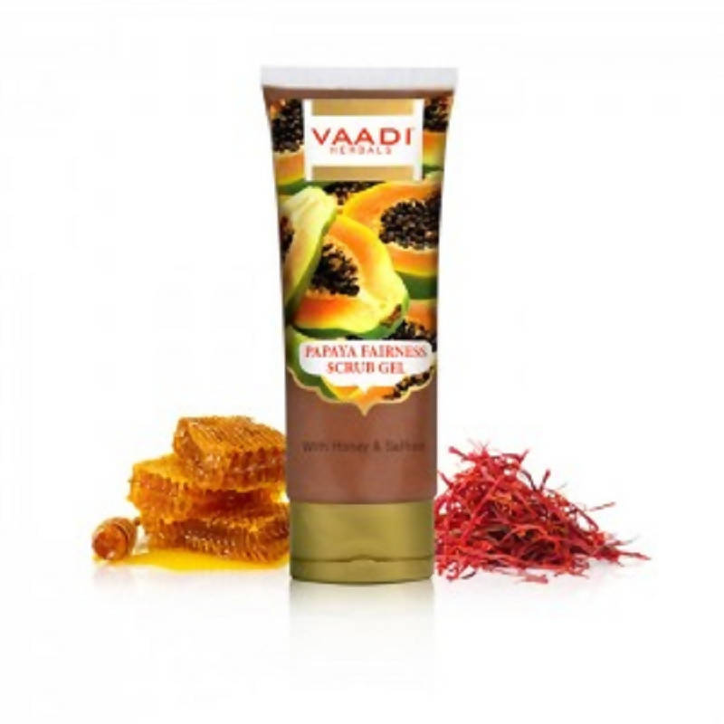 Vaadi Herbals Papaya Fairness Scrub Gel with Honey and Saffron