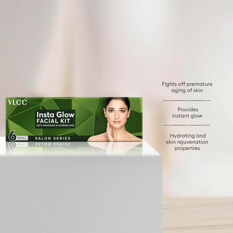 VLCC Salon Series Insta Glow Facial Kit (6 Facials) For Premature Ageing, Youthful Glow Facial Kit