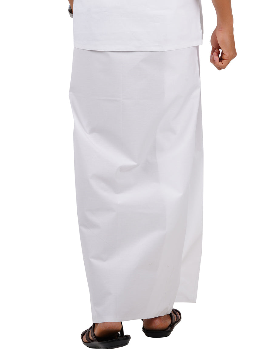Men Cotton Blend Single Layer Prayer Dhoti with White Border Vairam Paramas