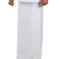 Men Cotton Blend Single Layer Prayer Dhoti with White Border Vairam Paramas