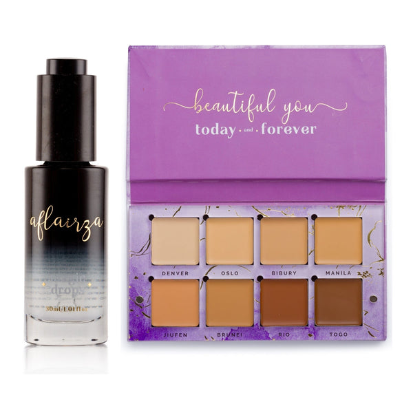 Aflairza Magic Drops + Soft Glam Base Palette - Waterproof Serum with Base palette Combo