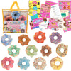 The Small Wonderland Pretend Play Donut Shop Set – 12 Colorful Fabric Donuts with Play Menu, ATM Cards, Money, and Shop Poster