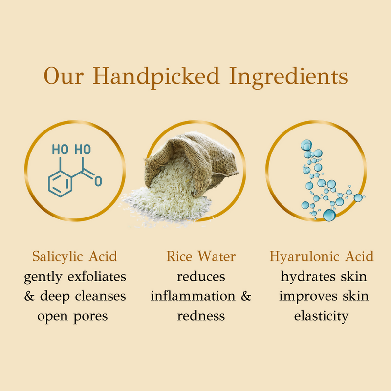 dBasic Salicylic Acid Face Wash with Rice Water For Acne Prone Skin, Cleanses Pores & Excess Oil