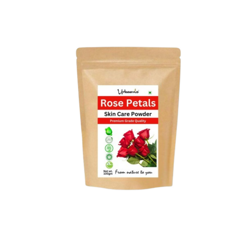 Package of rose petals skin care powder with a visible brand label on a white background