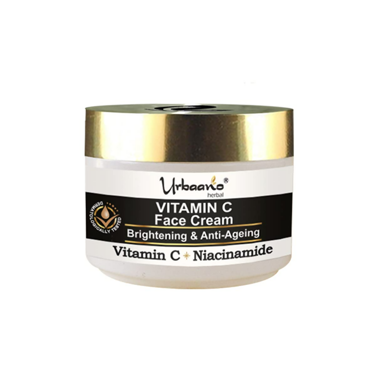 Jar of Urbaano Vitamin C Face Cream on a white background