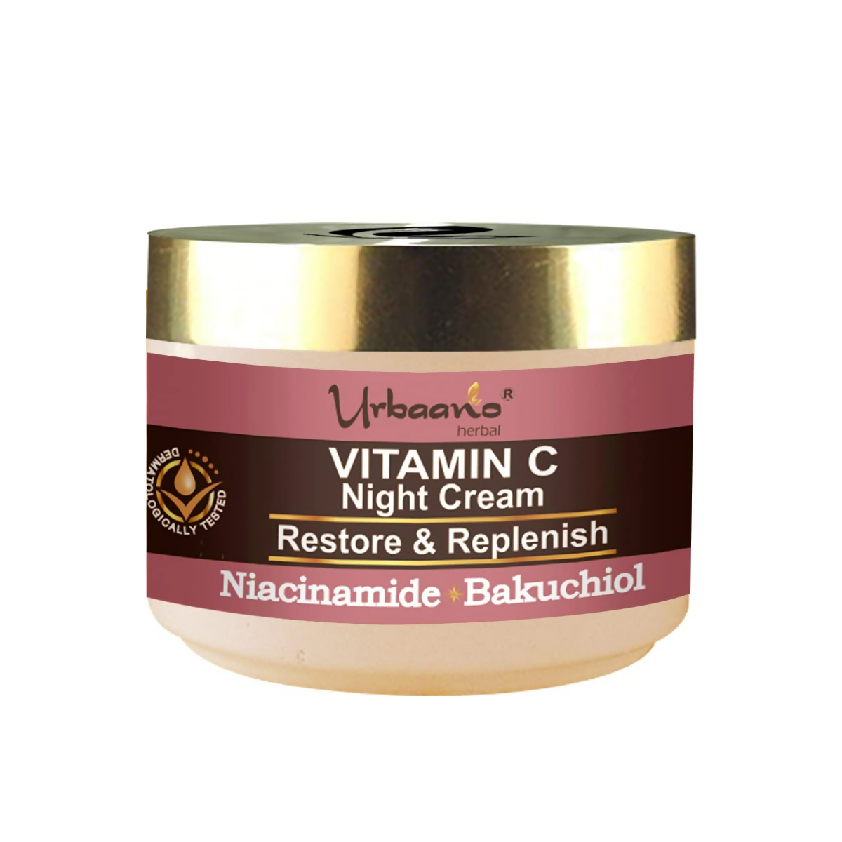 Jar of Urbaano Vitamin C Night Cream on a white background
