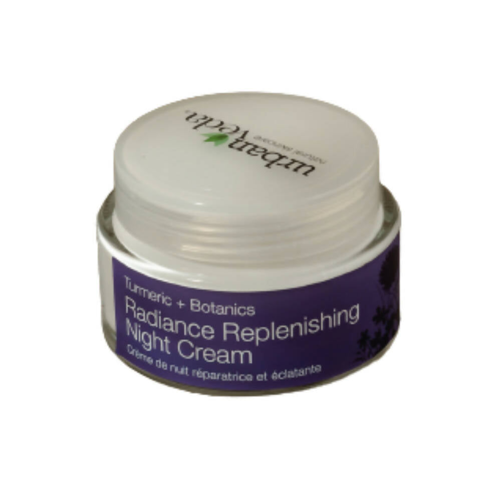 Jar of Radiance Replenishing Night Cream with visible brand name on a white background