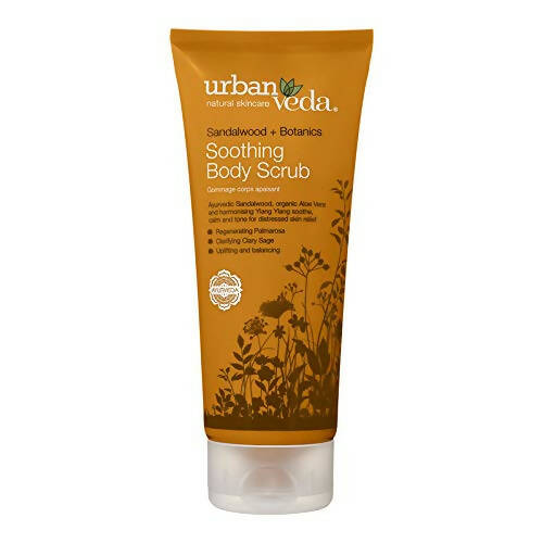 Urban Veda Sandalwood Botanics Soothing Body Scrub on a white background