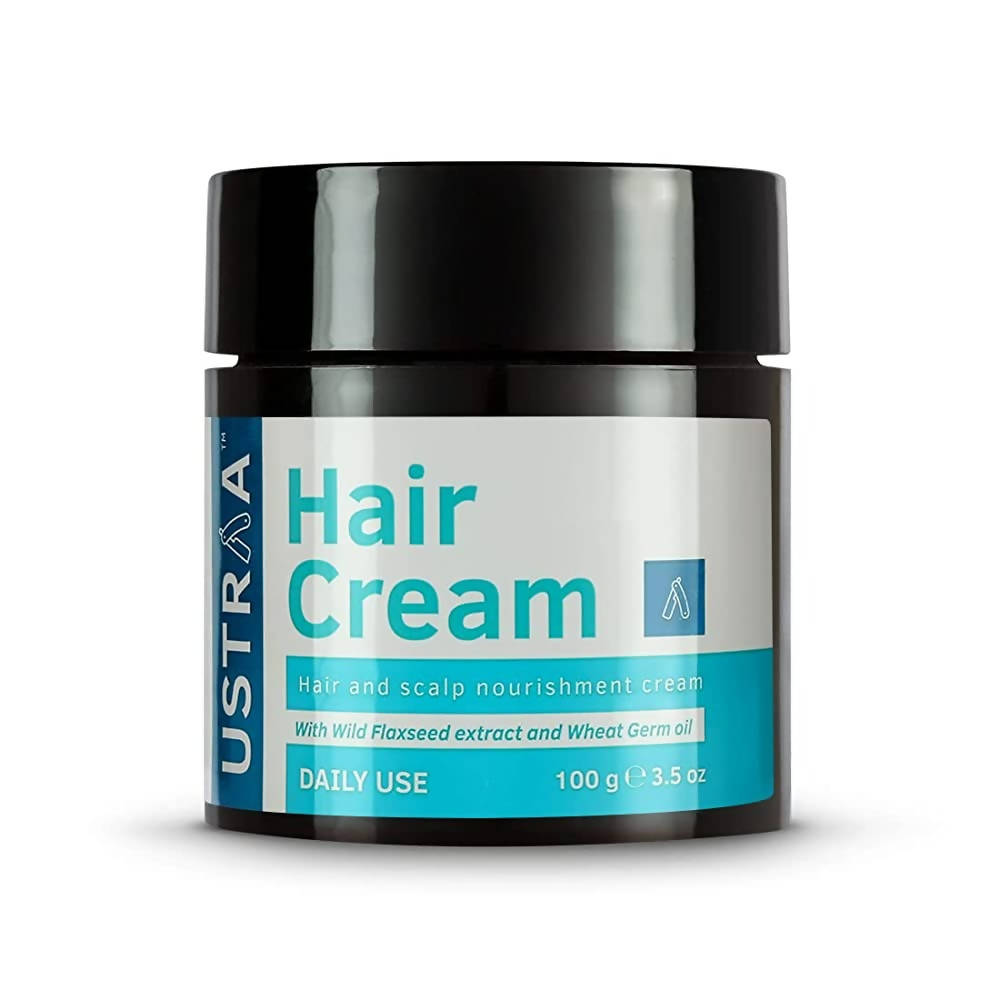 Ustraa Hair Cream jar with black lid on a white background