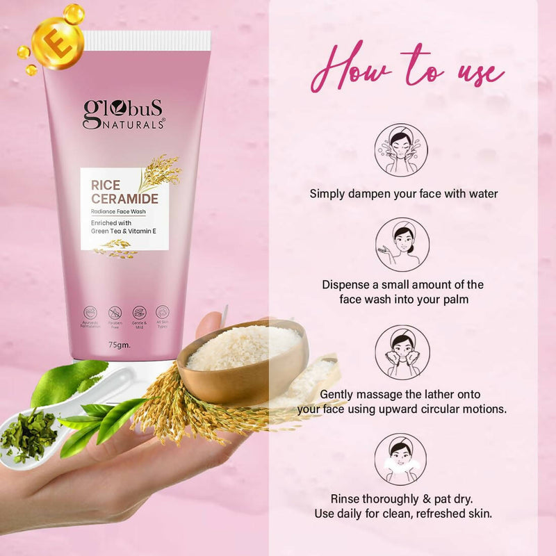 Globus Naturals Rice Ceramide Radiance Face Wash