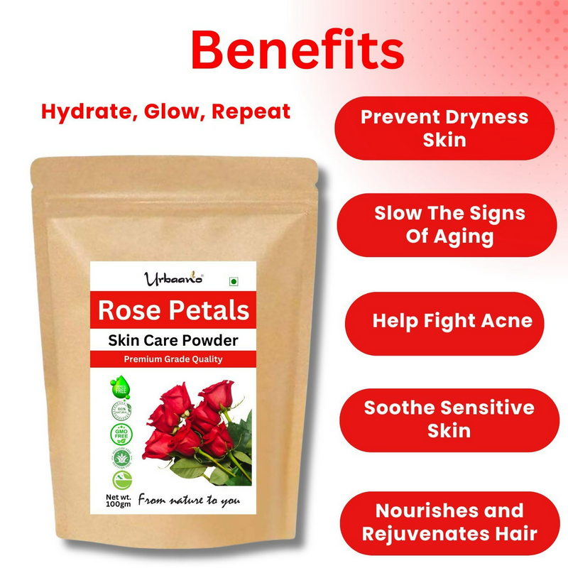 Urbaano Herbal Rose Petal Powder Double Filtered Natural Pure For Skin