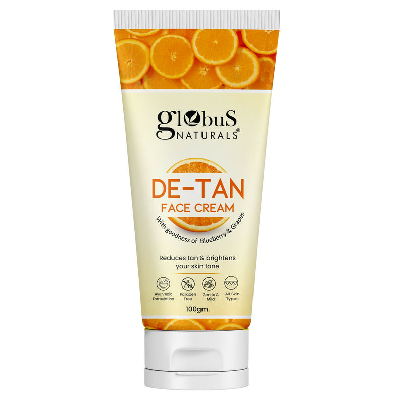 Globus Naturals De Tan Face Cream, Suitable For All Skin Types