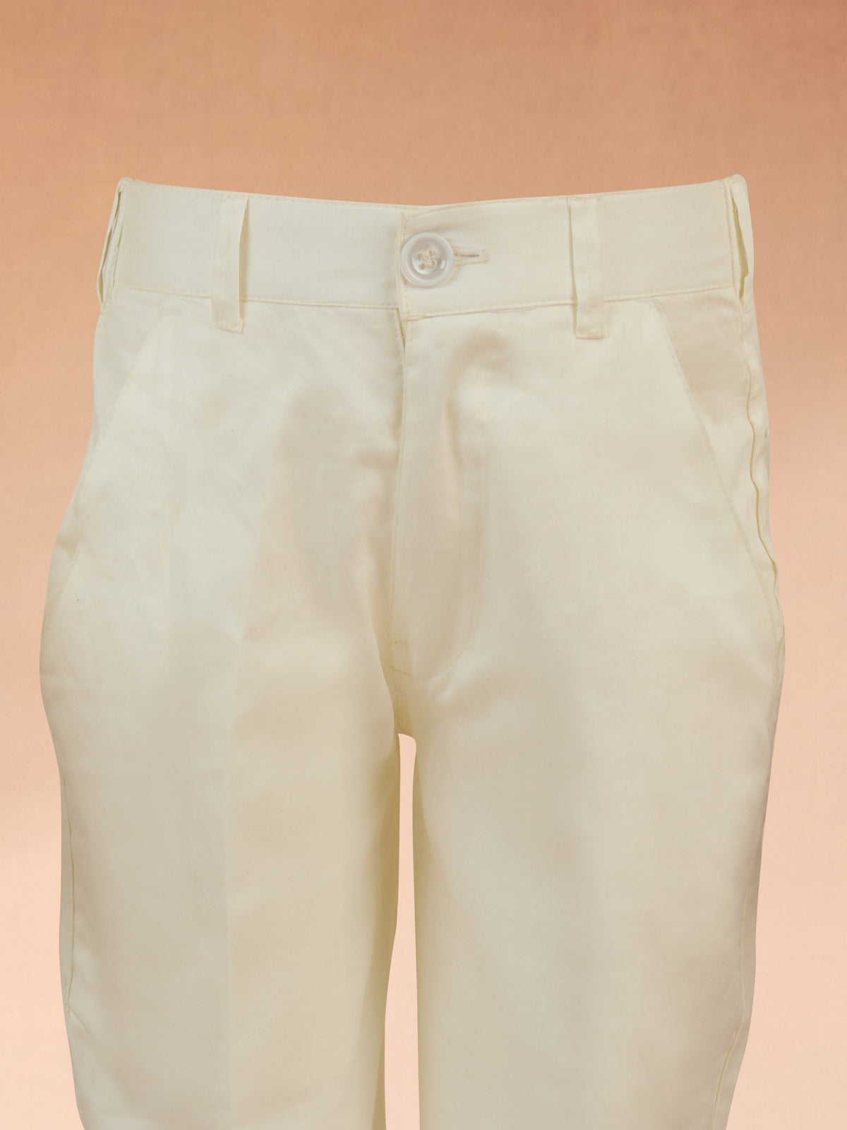 Boy's Peach Rayon Sherwani Set