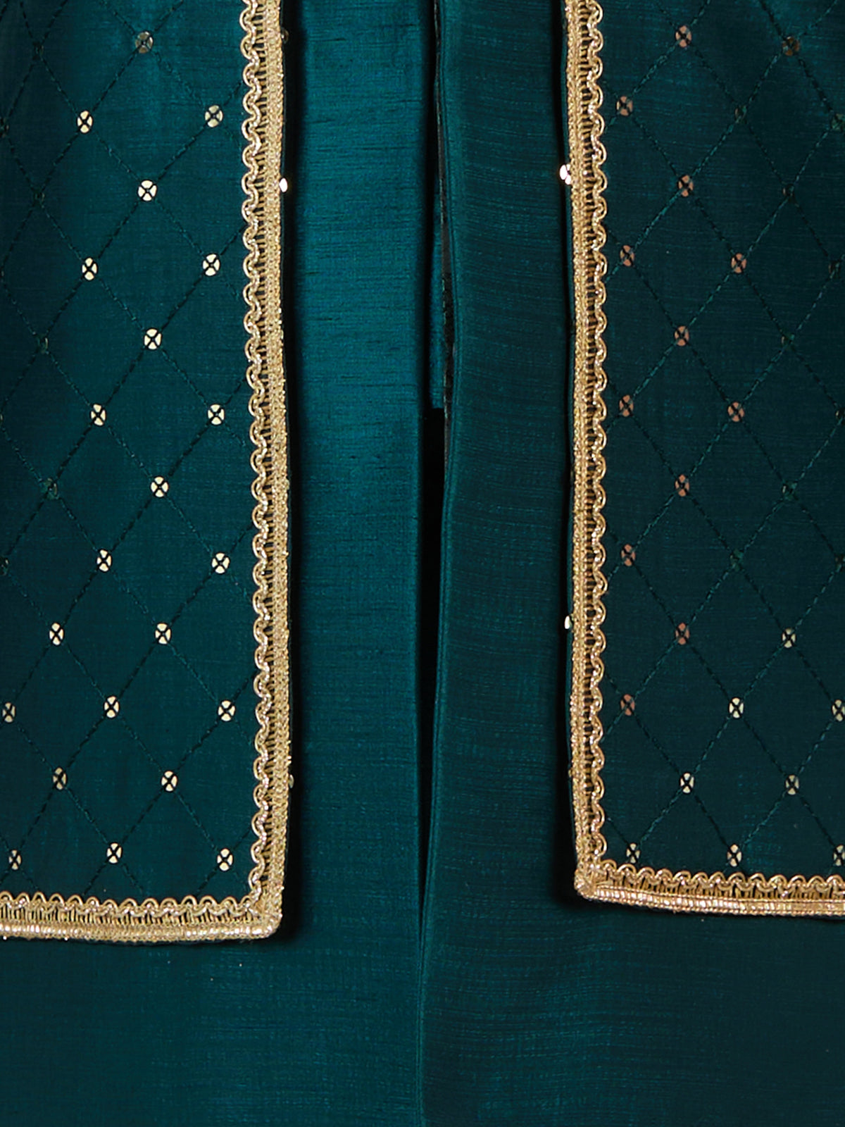Boy's Blue Silk Blend Sherwani Set