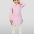 Boy's Pink Kurta And Pyjama Set