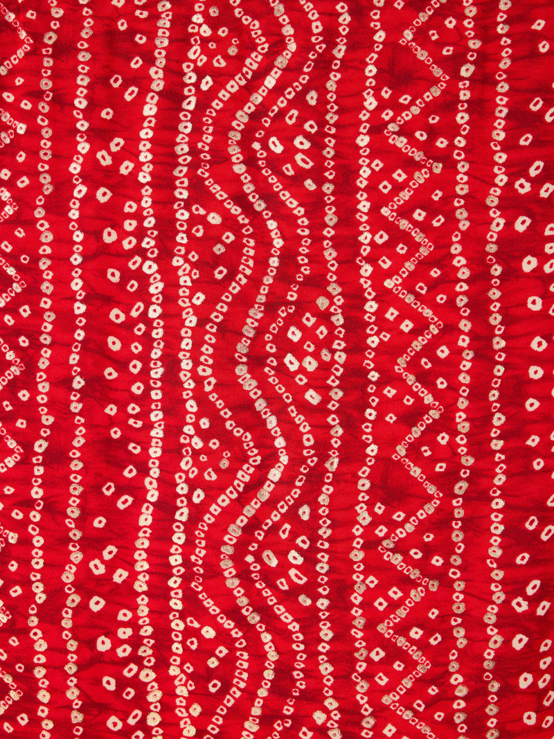 Men's Red Rayon Bandhani Print Dupatta