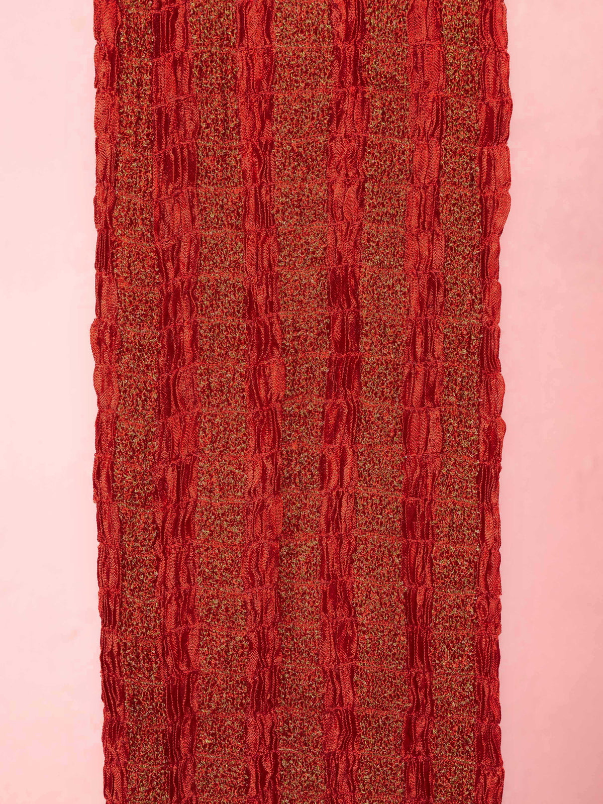 Men's Maroon Synthetic Crushed Dupatta