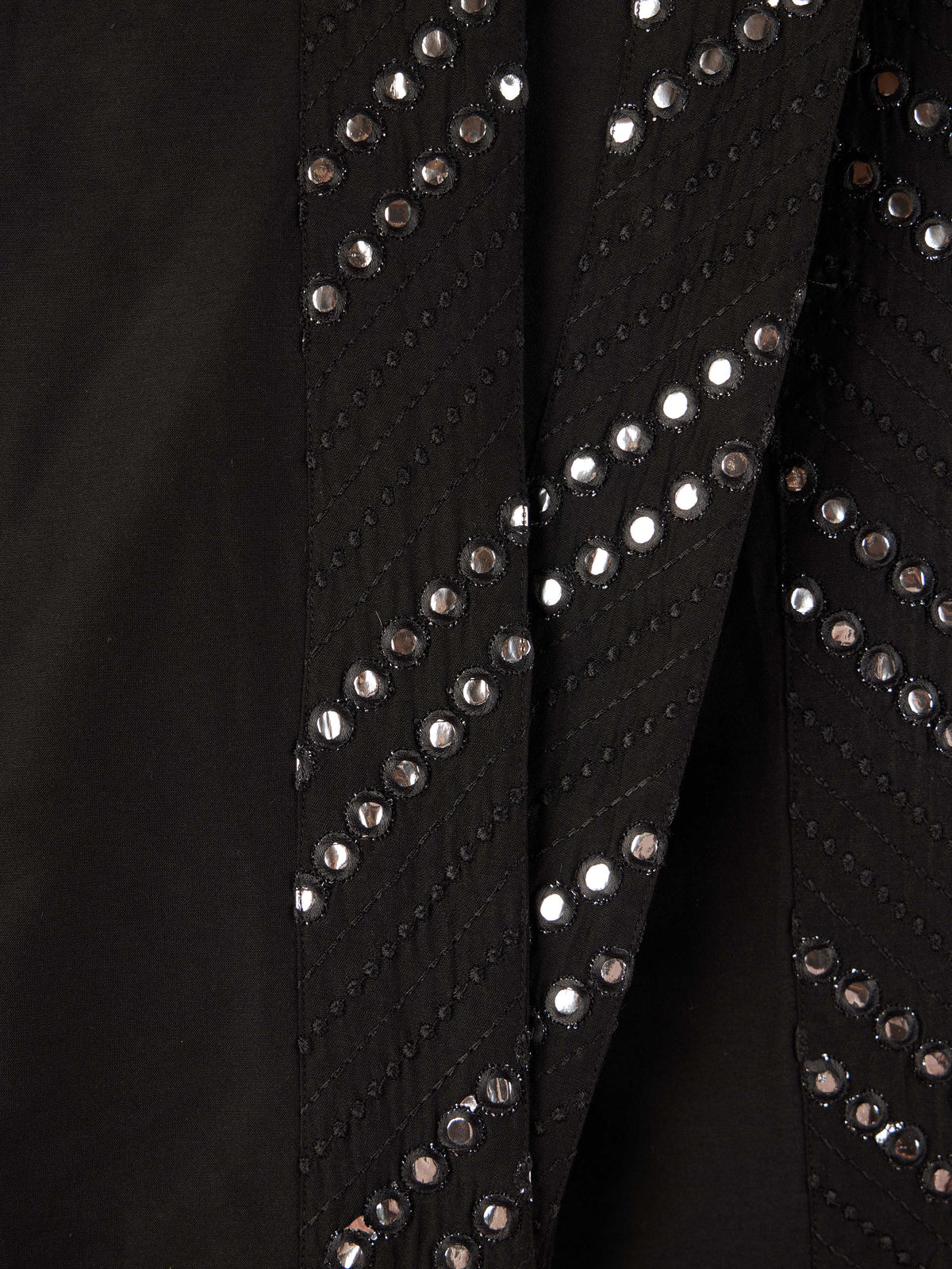 Men's Black Viscose Mirror Work Dupatta