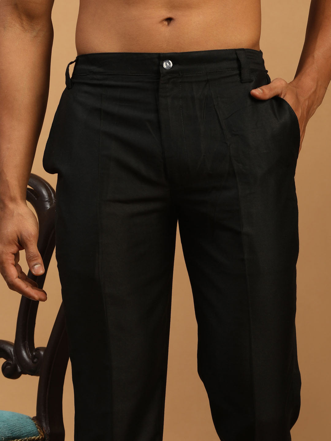 Men's Navy Blue Sherwani Set