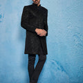 Men's Black Velvet Sherwani Set