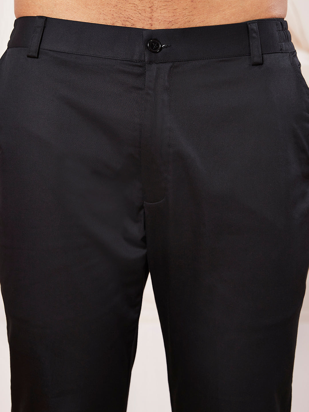 Men's Black Silk Blend Indo Western And Pant Set
