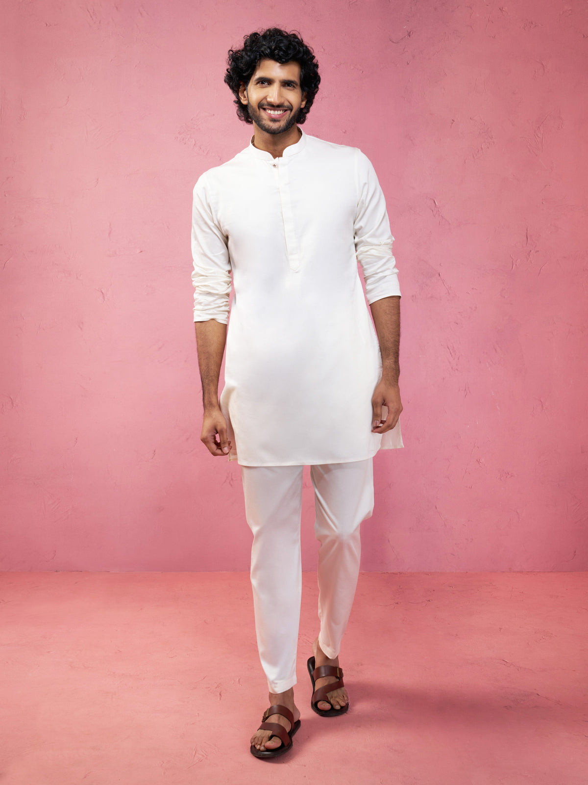 Men's Black Sequin Embroidered Nehru Jacket with Cream Kurta Pyjama
