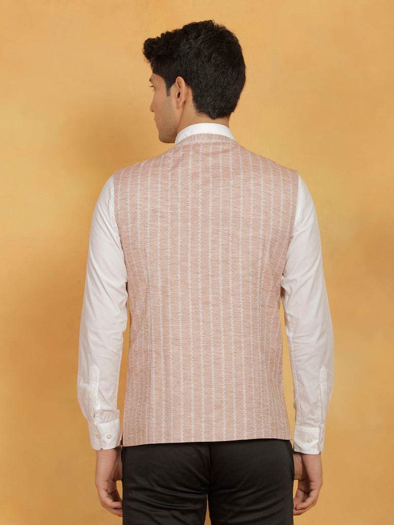 Men's Beige Cotton Nehru Jacket