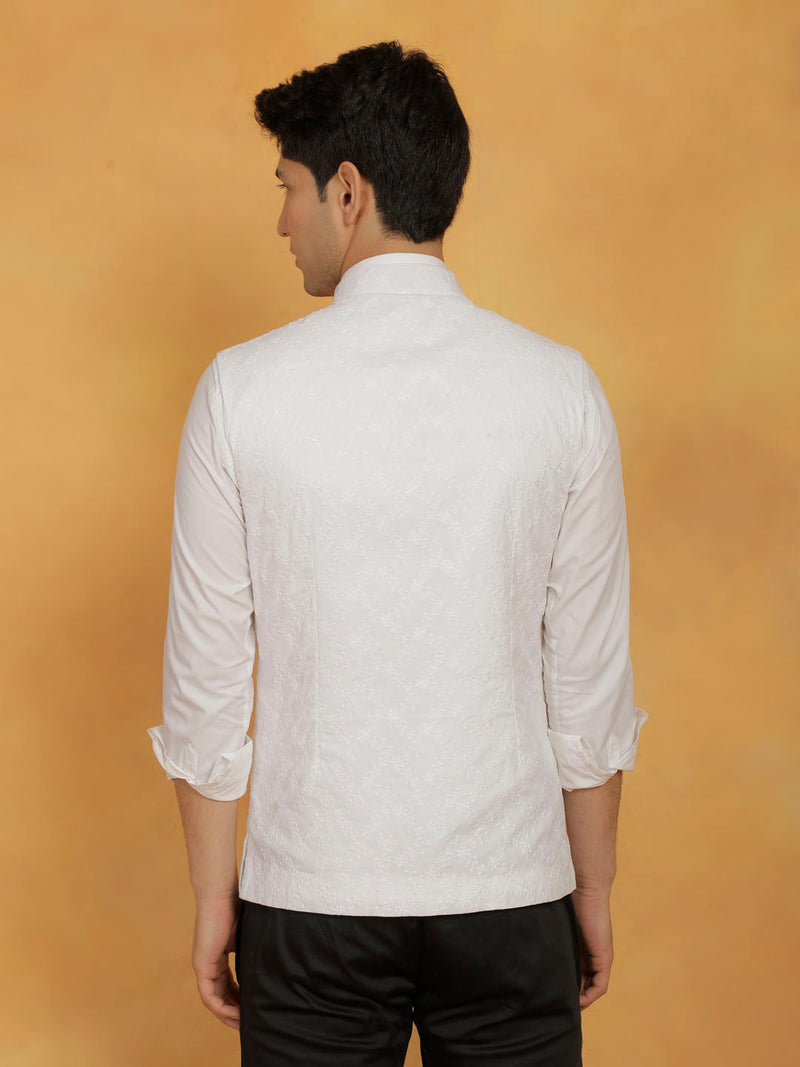 Men's White - Nehru Jacket