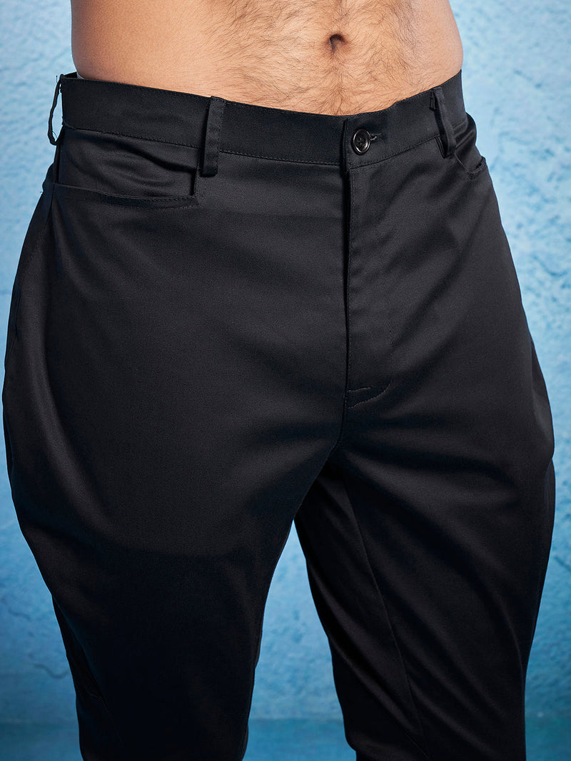 Men's Black Schiffli Jodhpuri Pant Set