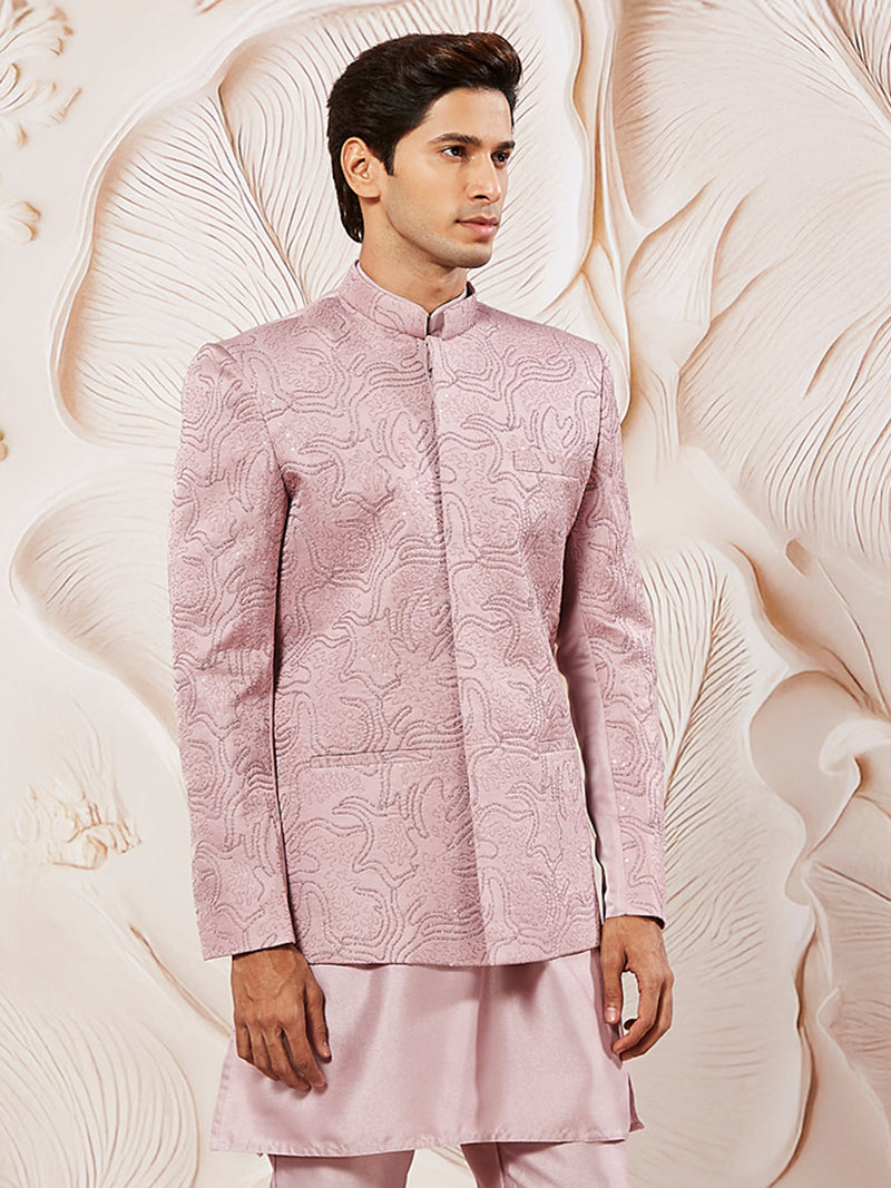 Men's Pink Silk Blend Jodhpuri