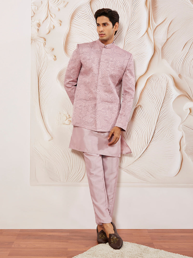 Men's Pink Silk Blend Jodhpuri