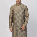 VASTRAMAY Men's Copper-toned Cotton Silk Blend Kurta