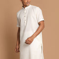 Men's Cream Solid Kurta