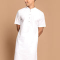 Men's White Solid Kurta