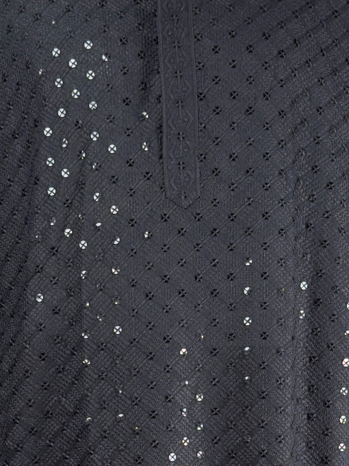 Men's Black Embroidered Kurta Set