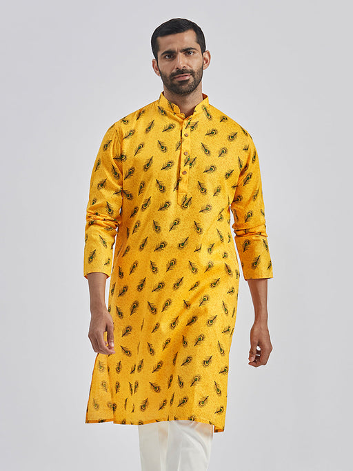 Men's Yellow Muslin Cotton Kurta