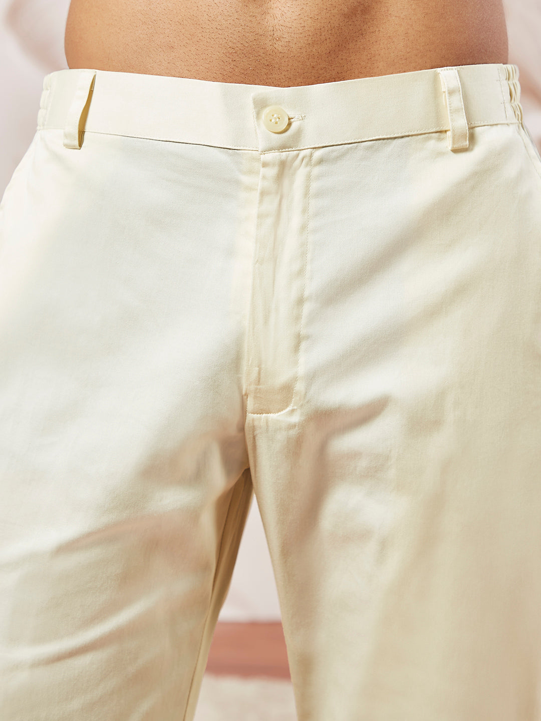 Men's Cream Tissue Silk Kurta Pyjama And Dupatta Set