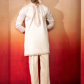 Men's Off White Embroidered Kurta with Palazzo