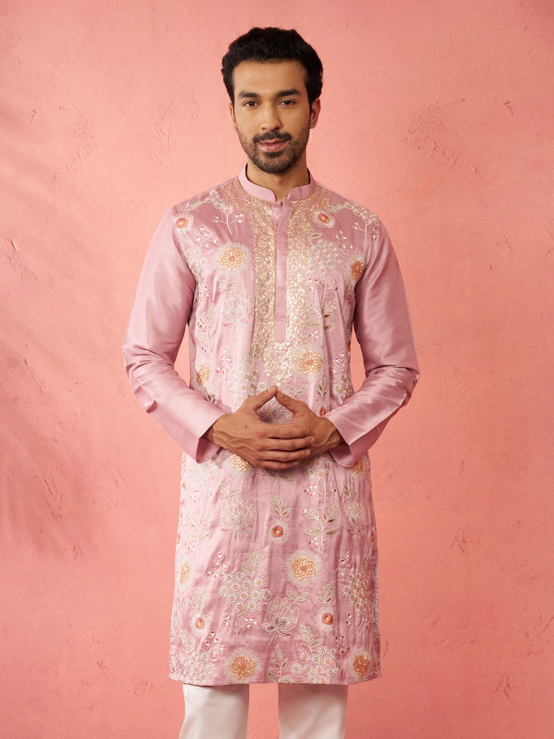 Men's Onion Silk Blend Kurta