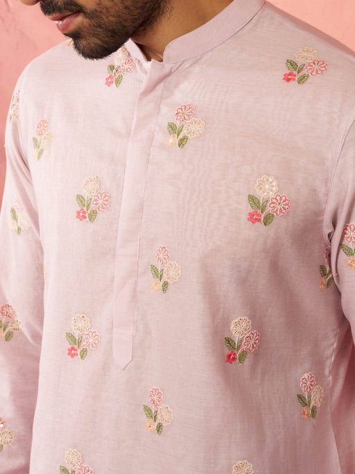 Men's Lavender Cotton Muslin Kurta