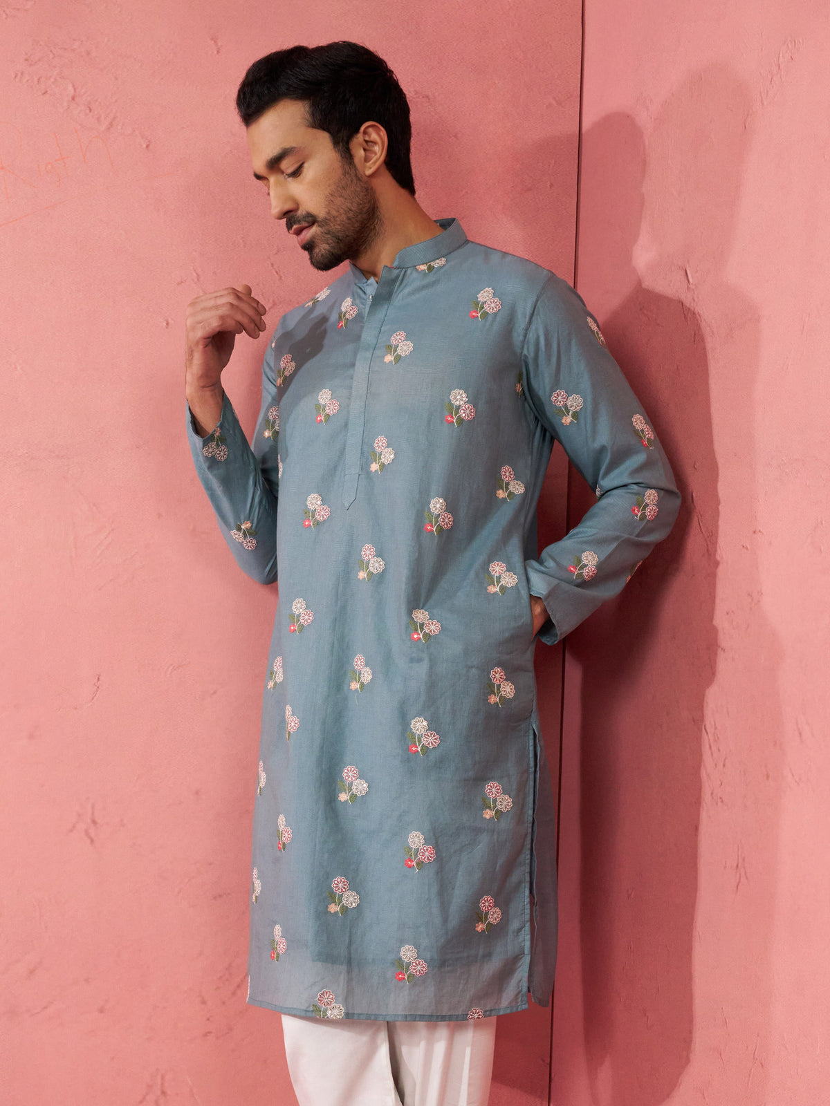 Men's Sage Green Cotton Muslin Kurta