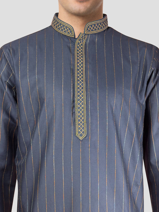 Men's Navy Blue Cotton Kurta