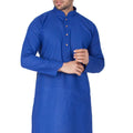 VASTRAMAY Men's Blue Linen Kurta
