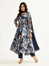 Women's Navy Blue Anarkali Set
